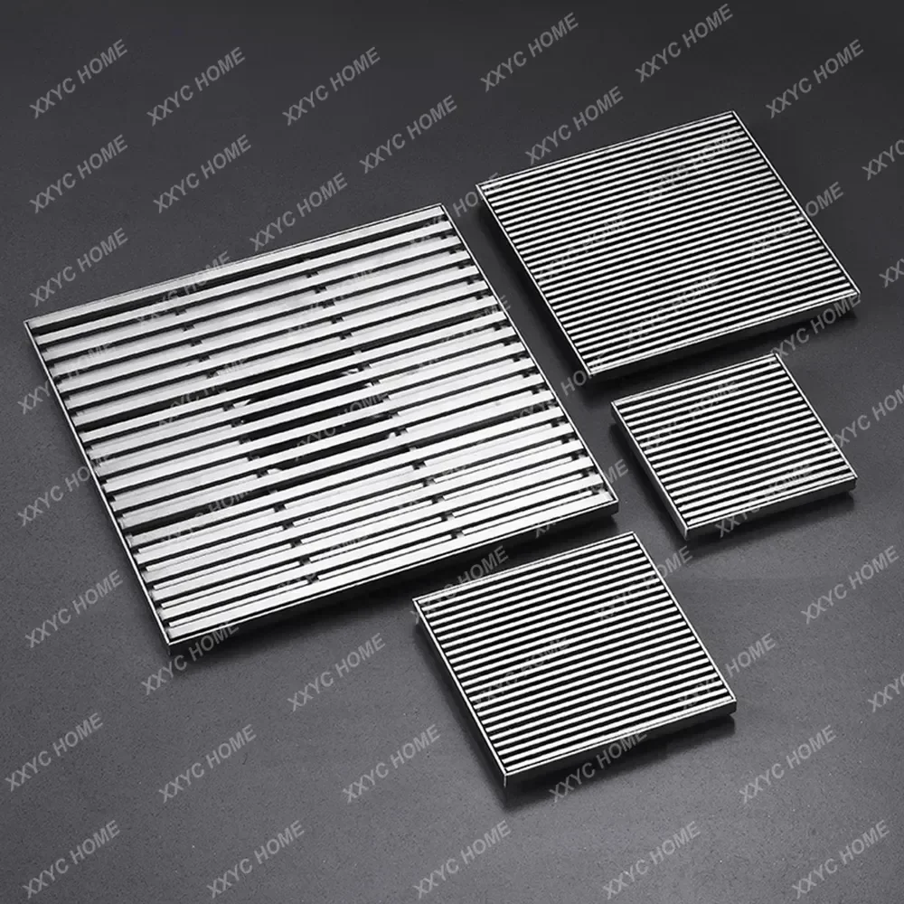 12/15/20/30cm Square Linear Bathroom Floor Drains Anti-Odor Shower Drainage Stainless Steel Floor Drain