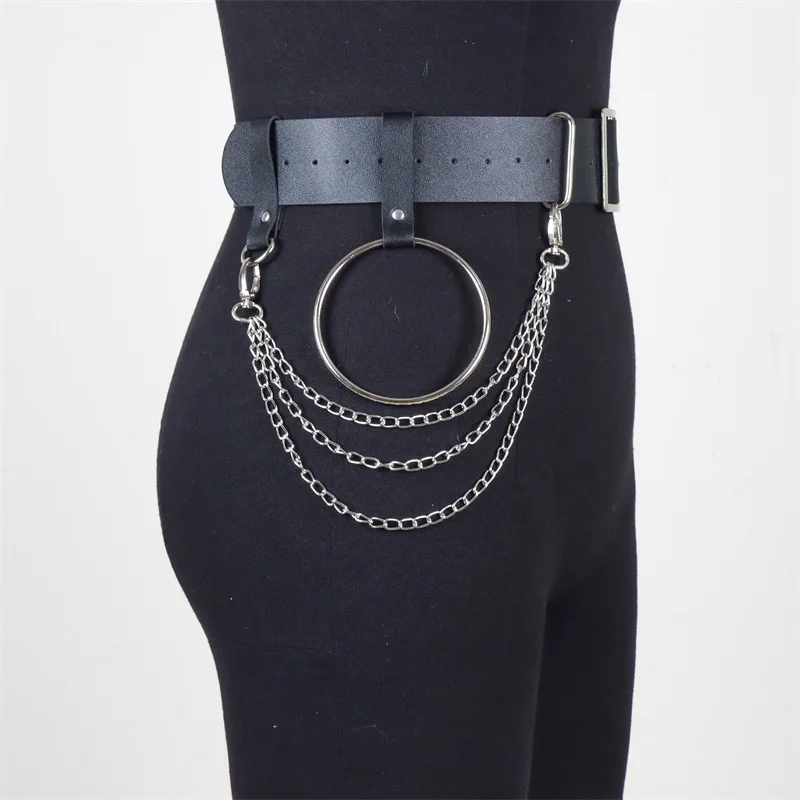 Harness Fashion Bondage Waist Belt Women Sexy Suspenders Punk Chain Leather Harness Big O-ring Lingerie Straps Garter Sword Belt