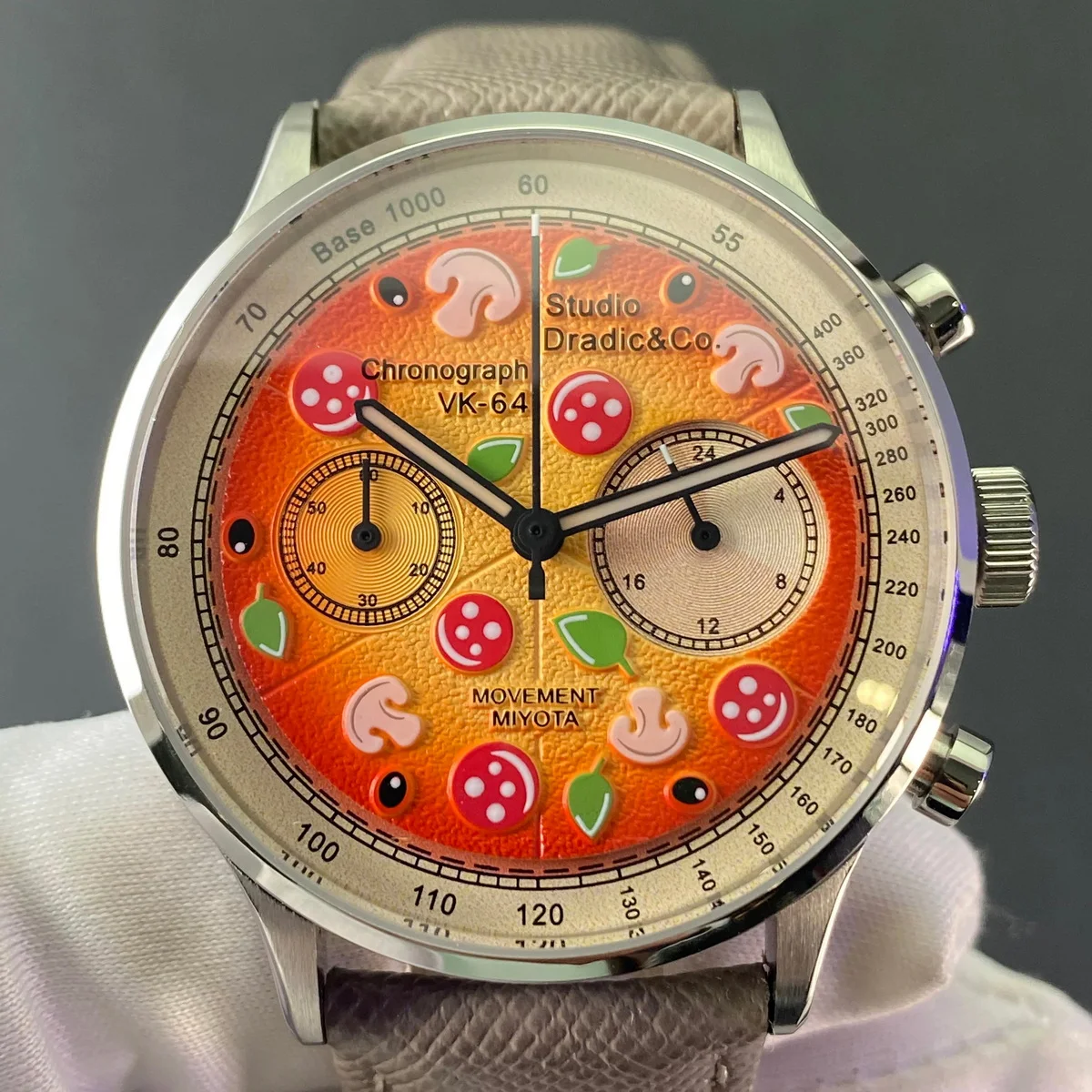 Relógio Cronógrafo Gull Tron Pilot 39MM Quartz com Espelho de Safira e Mostrador Colorido