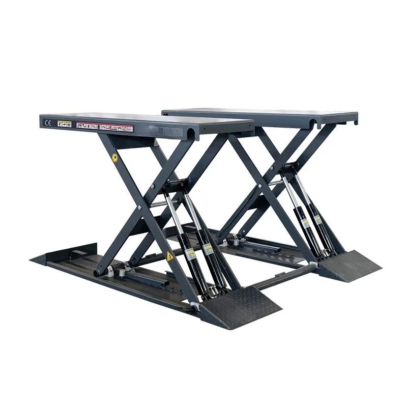Car lift four-cylinder 1.21.41.6 meters installation-free ultra-thin mobile maintenance scissor auto repair lift
