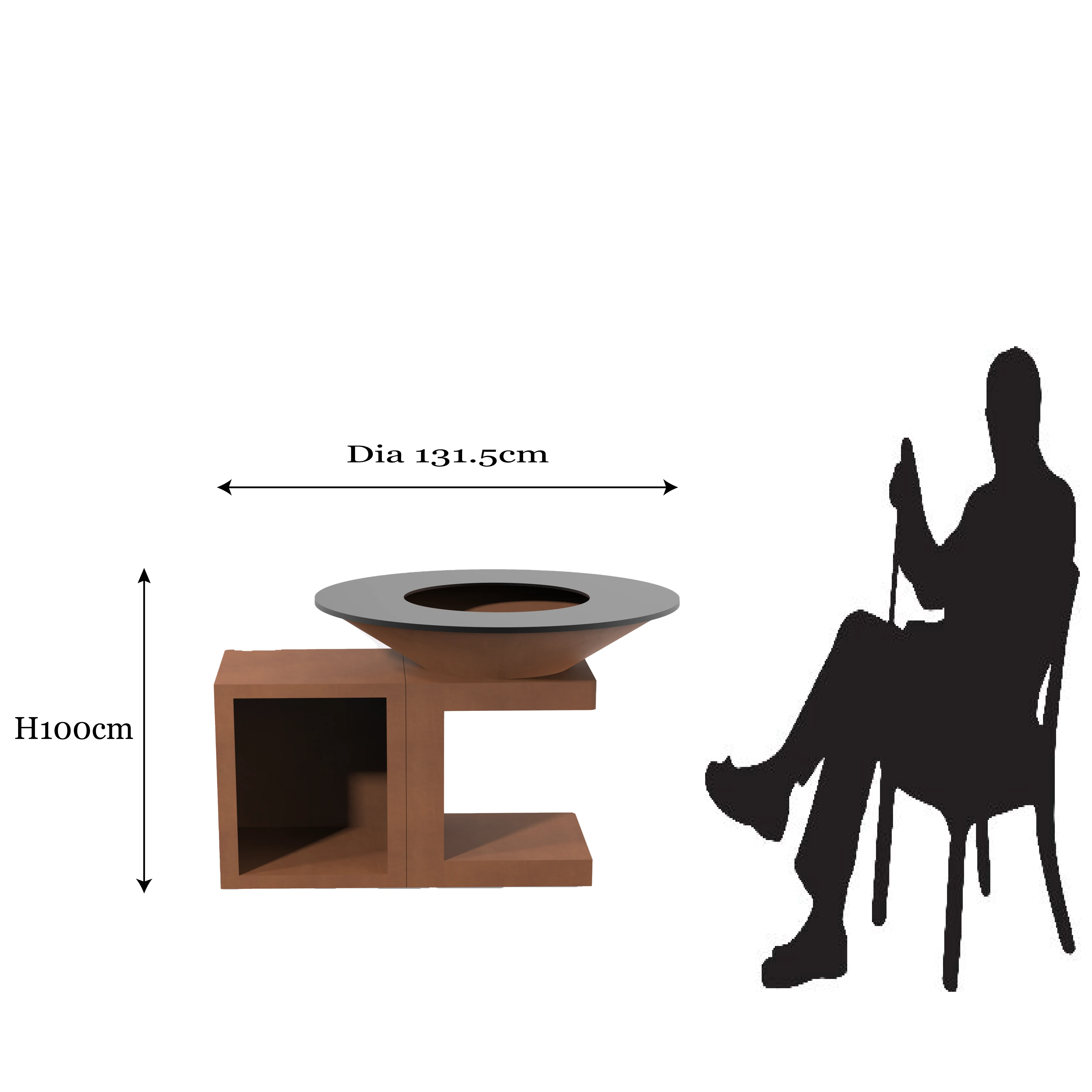 

【Popular】Factory Supply Multi Functions Backyard Corten Steel Plancha Log Rusty Bbq Grills