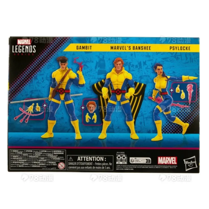 Original Hasbro Marvel Legends Series Marvel’s Banshee & Gambit & Psylocke Anime Figure Collection Toy Model