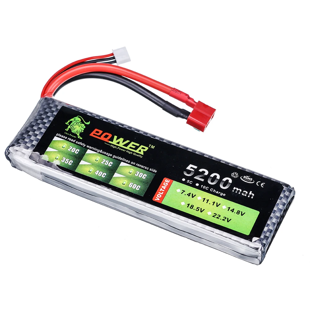 7.4V bateria Lipo 2s 5200mAh bateria do zdalnie sterowanego quadcoptera samolot Drone samochód łódź części do zabawek 2S 1P Bateria litowo-polimerowa