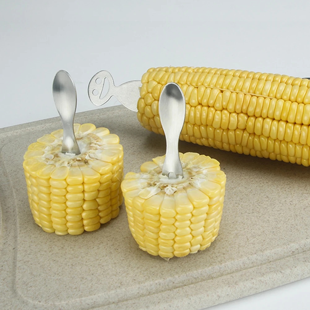 

8pcs Stainless Steel Fruit Forks Elegant Corn Holders for BBQ Picnic Dessert Appetizers Hot Dogs 304 Polished Dishwasher Safe