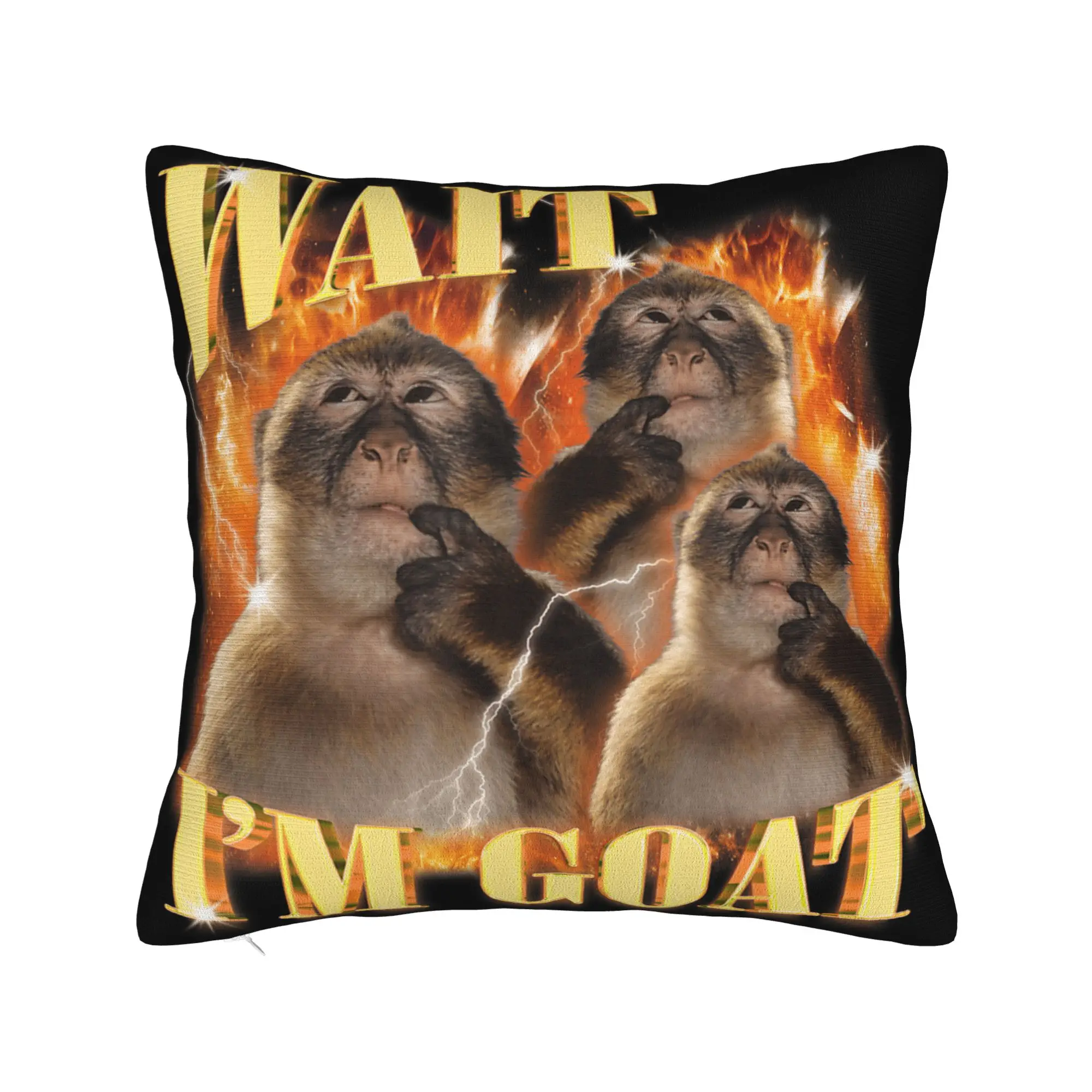 Decorative Pillowcase Thinking Monkey Meme  Merchandise Bed  Pillow Case Cover Zipper Multi Size