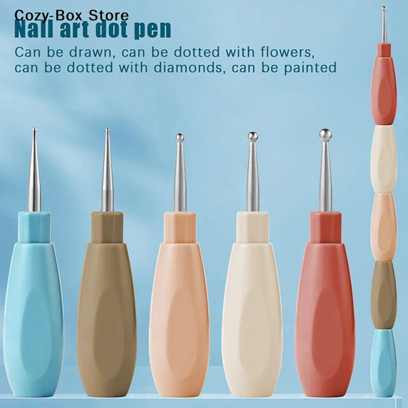 [ZY]1/5Pc Professional Nail Art Dotting Pen Plastic Handle DIY Dotting Pens Can Be Spliced Rhinestones Gem Picker Manicure Tools