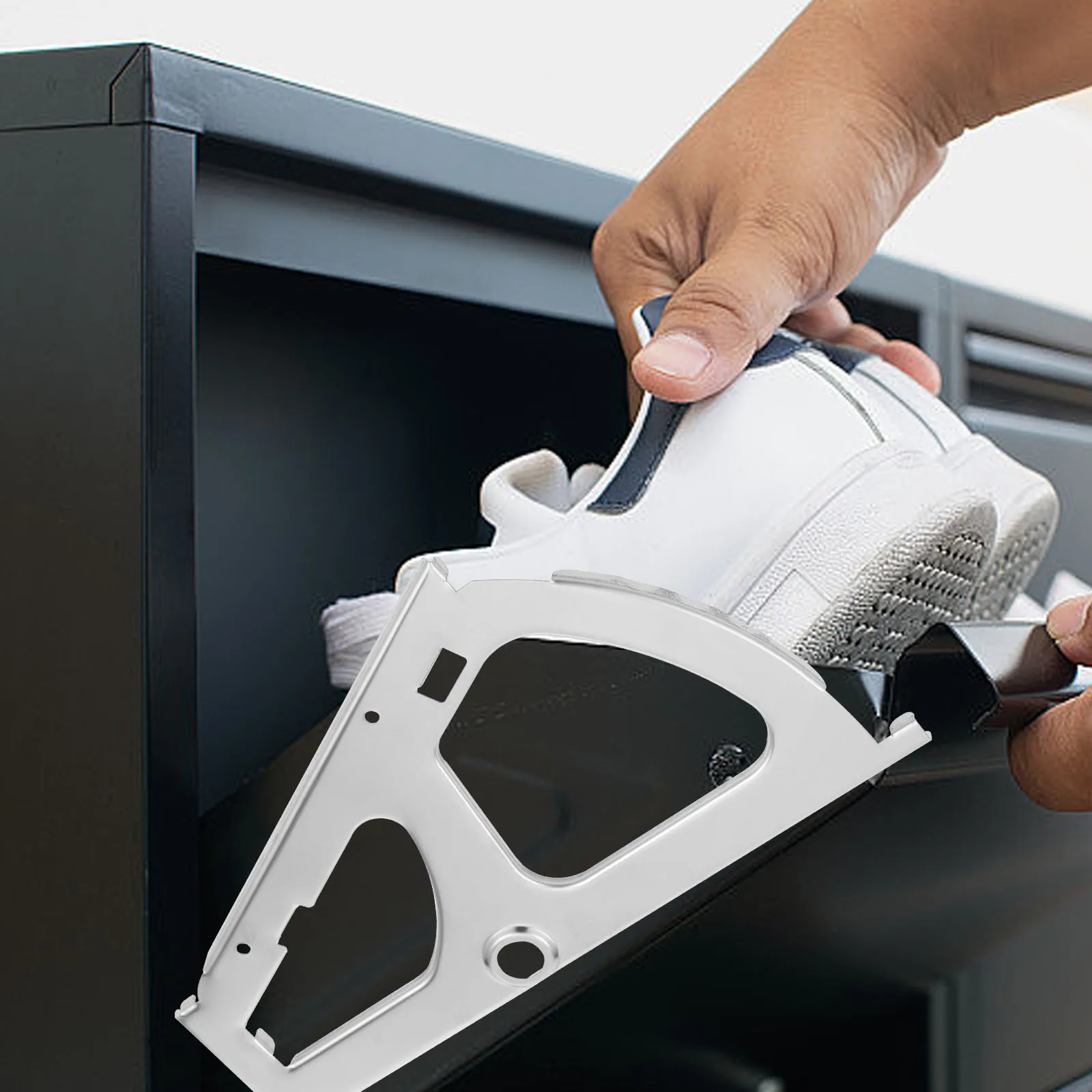 

1 Pair Stainless Steel Shoe Cabinet Hinge Metal Drawer Flip Bracket For Home Shoe Rack Storage Replacement Hardware Accessory