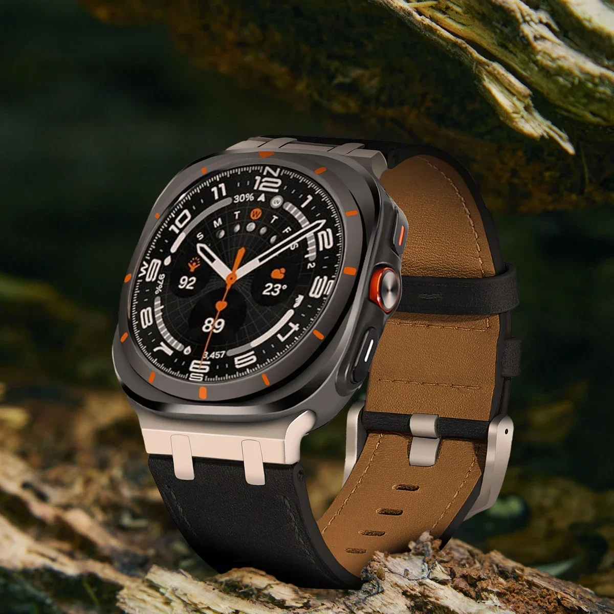 حزام جلدي فاخر لساعة سامسونج جالاكسي الترا 47 ملم QuickFit حزام أعمال للرجال سوار كوريا لسوار سامسونج الترا 2025