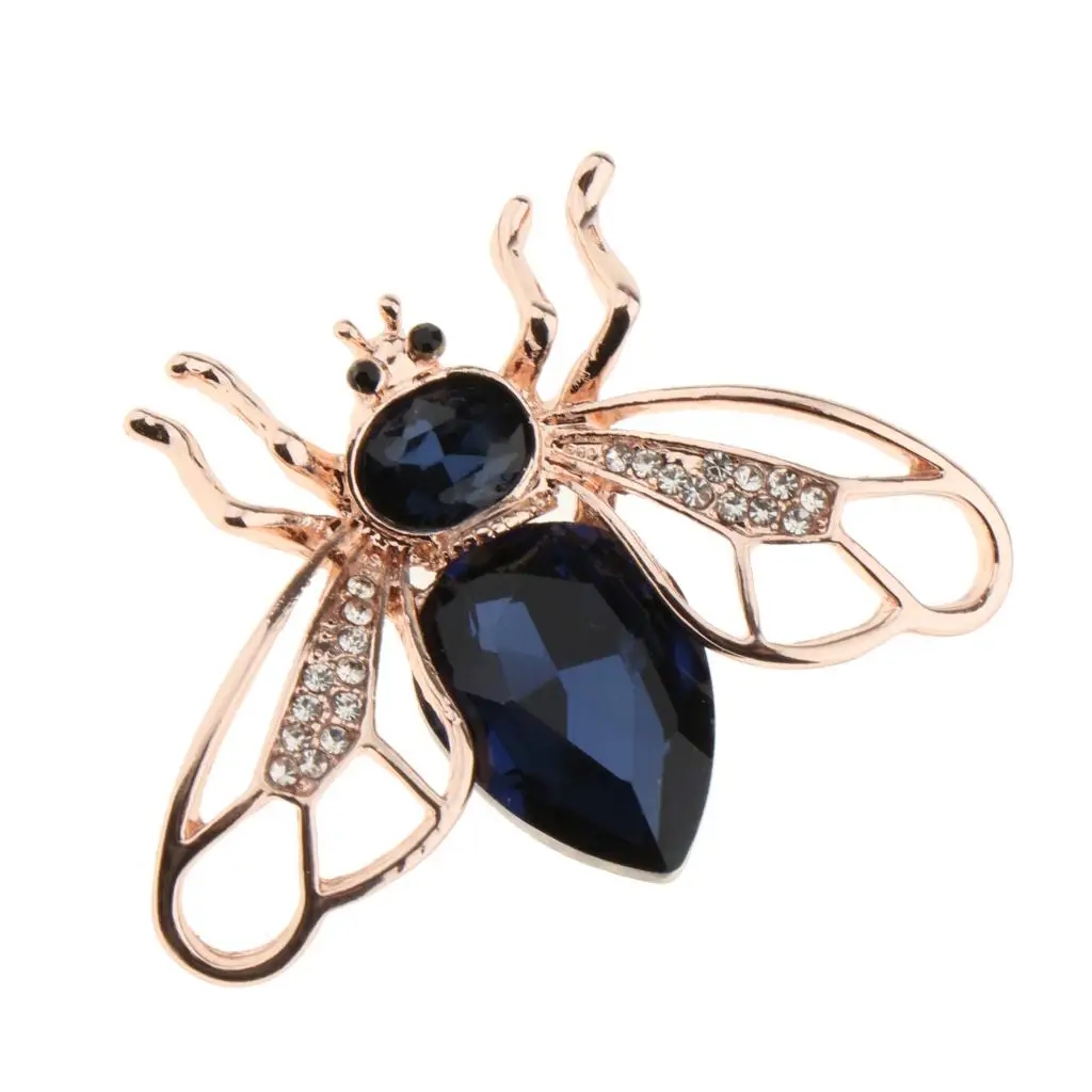 Fashion Honeybee Insect Crystal Rhinestone Brooch Pin Women Wedding Jewelry