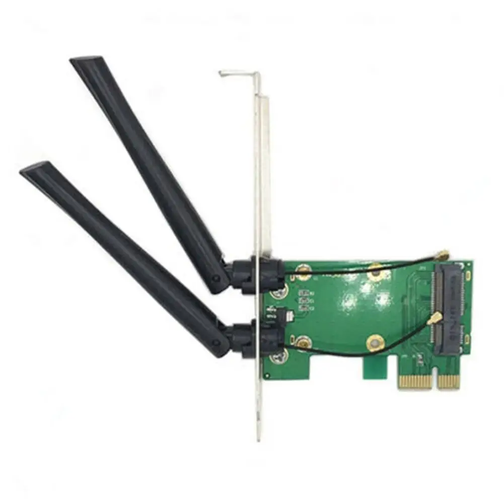 Wireless WiFi Network Card Mini PCIE To PCI-E 1X Desktop Adapter+2 Antenna Computer Components Network Adapter