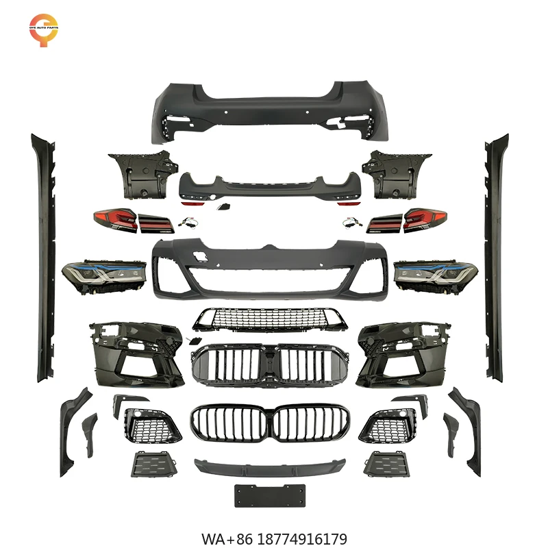 

Модифицированный передний и задний бампер, решетка радиатора, комплект обвеса M-tech, обновление до G38 MT для BMW 5 СЕРИИ G30, 2018-2022 гг.