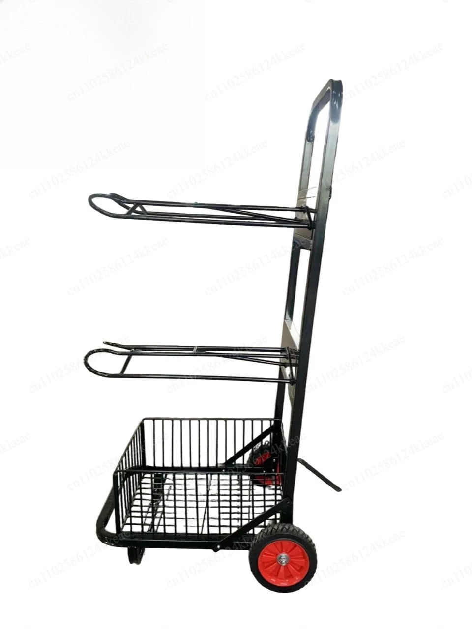 Heavy Duty Rolling Saddle Rack Trolley, Blue Square Tube Tack Cart with Storage Basket for Equestrian Equipment