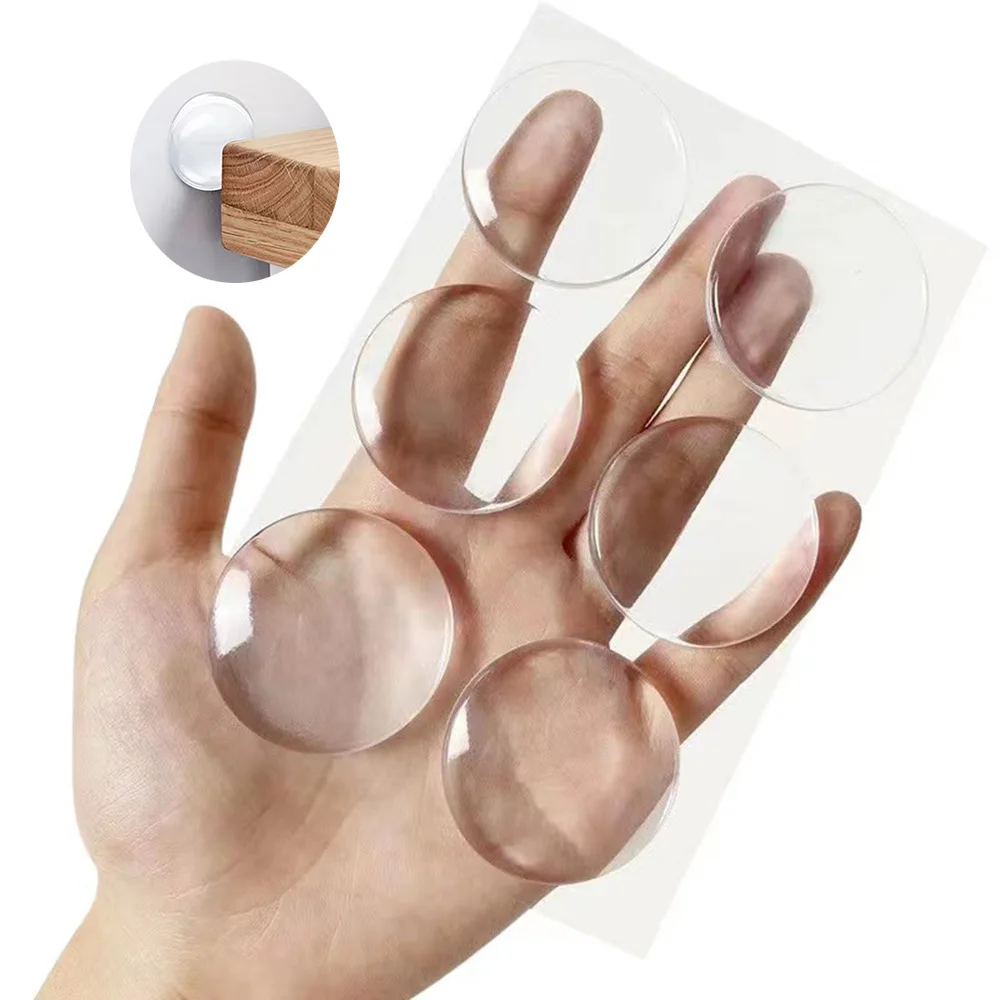 Круглый прозрачный мягкий силиконовый нескользящий дверной стопор, глушитель, настенная защита, самоклеящаяся дверная ручка, защитная заглушка для бампера