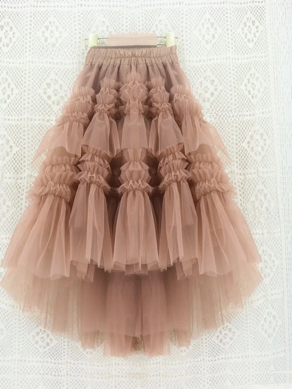Princ Sle f Skirt for Girls Tulle Skirt Sweet Cake Skirt Spring Summer Korean Version Fairy f Long Skirt