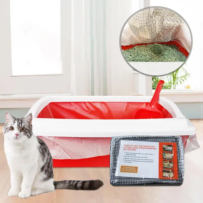 10Pcs Pet Cat Feces Filter Net Reusable Cats Litter Sifting Tray Kitten Poop Strainer Cat Litter Box Liners Litters Scoop Bag