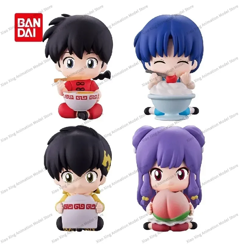 BANDAI Original Ranma 1/2 Gashapon Toys Tendou Akane Hibiki Ryoga Delicious Dim Sum Action Figure Desktop Ornaments Capsule Toys