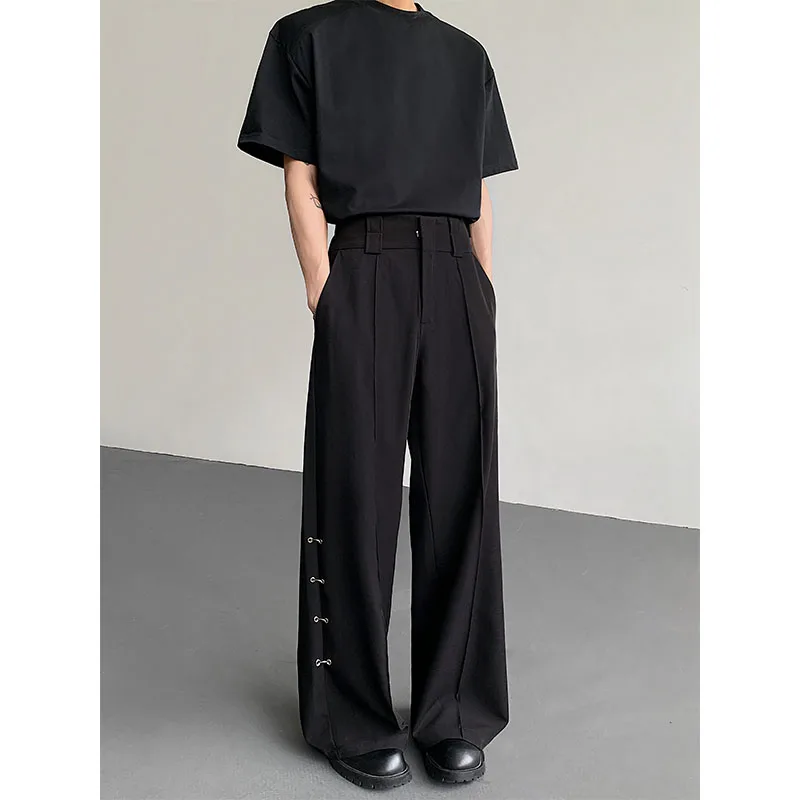 

Новинка 2023, черные костюмные брюки, мужские модные социальные мужские классические брюки, корейские свободные широкие брюки большого размера, мужские официальные брюки M-2XL