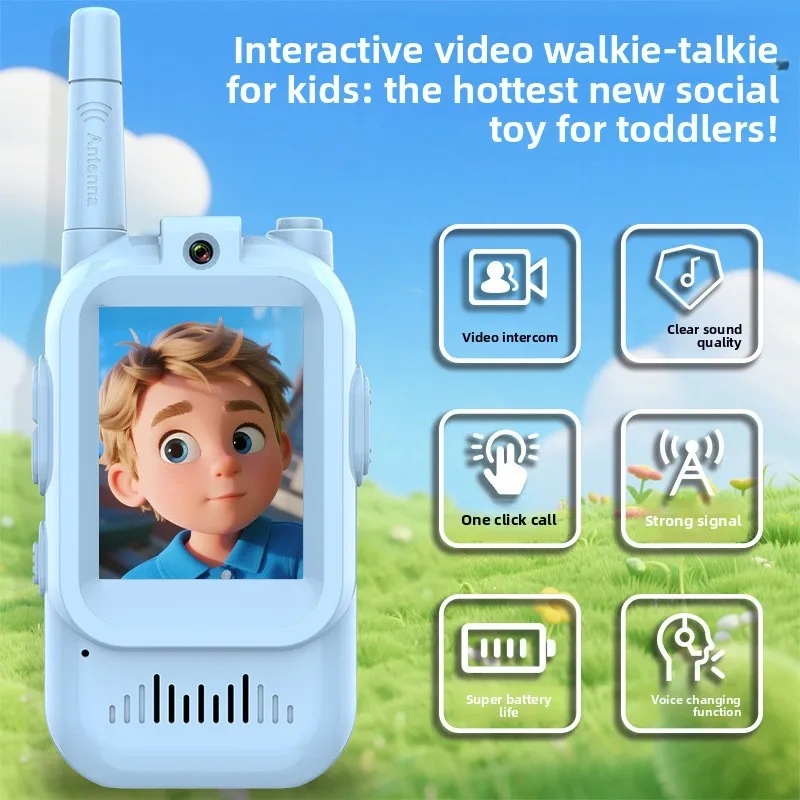 子供用ビデオトランシーバー 長距離屋外玩具 かわいい赤ちゃん向けインタラクティブ TPYE-C充電式ラジオ 長いバッテリー寿命