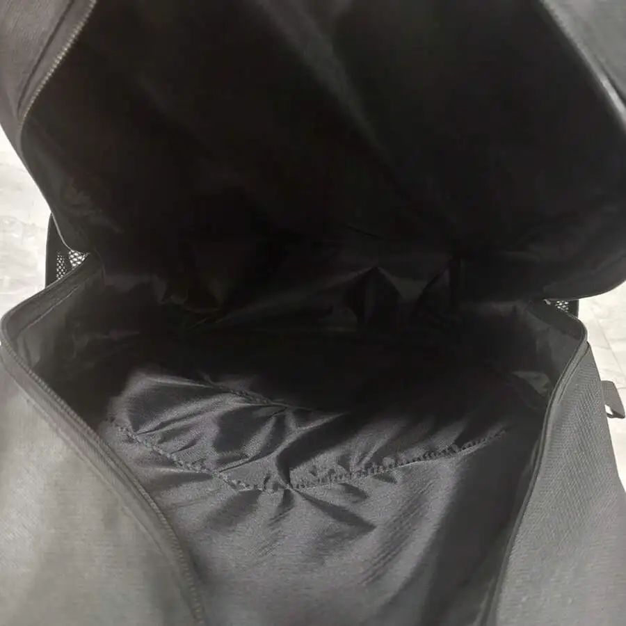 Large Capacity Lightweight Travel Hiking Backpack Black Polyester Unisex Zipper Closure Adjustable Straps
