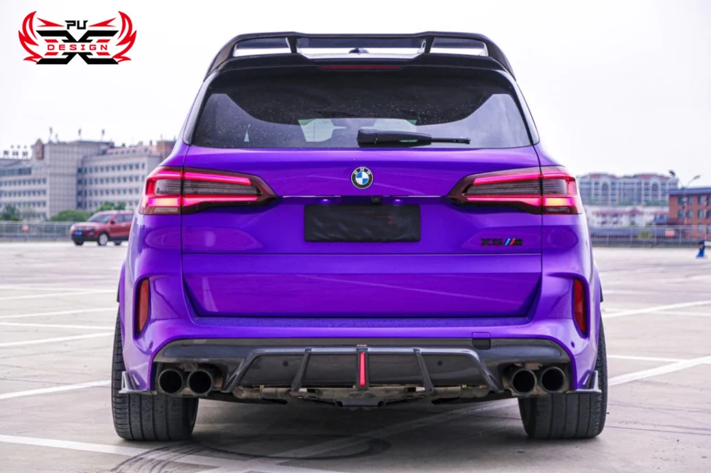 AE Style Carbon Fiber Wing Lip Rear Trunk Duck Spoiler Wing For BMW F95 X5M Root Spoiler Rear Boot Spoiler