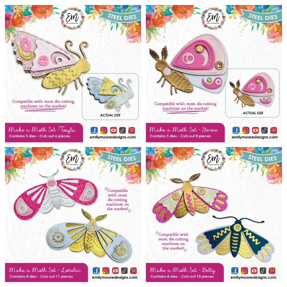 

Twyla Moth Die Series New Metal Cutting Dies Decoration Scrapbook DIY Paper Card Album Mould Happy New Year Cuts Crafts