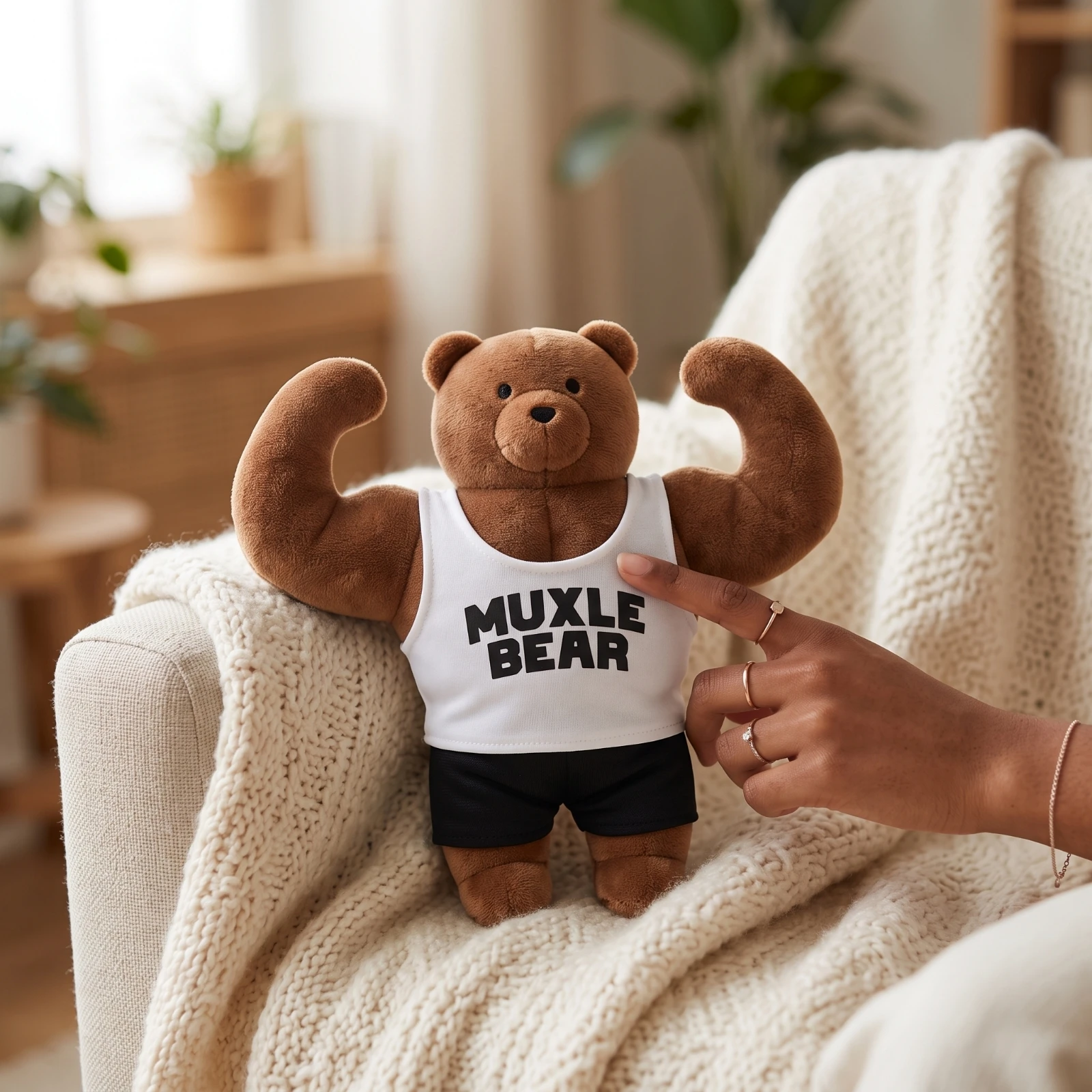 Soft Toy Bear Keychain Soft Bear Keychain with Crab Clasp Key Loop Fuzzy Lovely for Gym Goers, Backpacks, Handbags