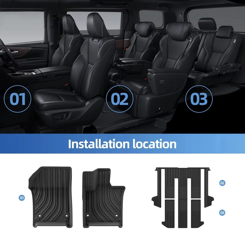 Right Drive For Toyota Alphard 40 Ah40 2024 Car Floor Mats Cargo Liner Trunk Pad Tpe 3d Foot Mat Waterproof Accessories