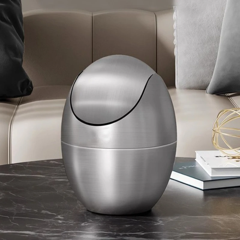 

Modern Waste Bins Food Waste Wastebasket Desktop Mini Trash Can Luxury Recycle Shake Cap Litter Bins Kitchen Cleaning Supplies