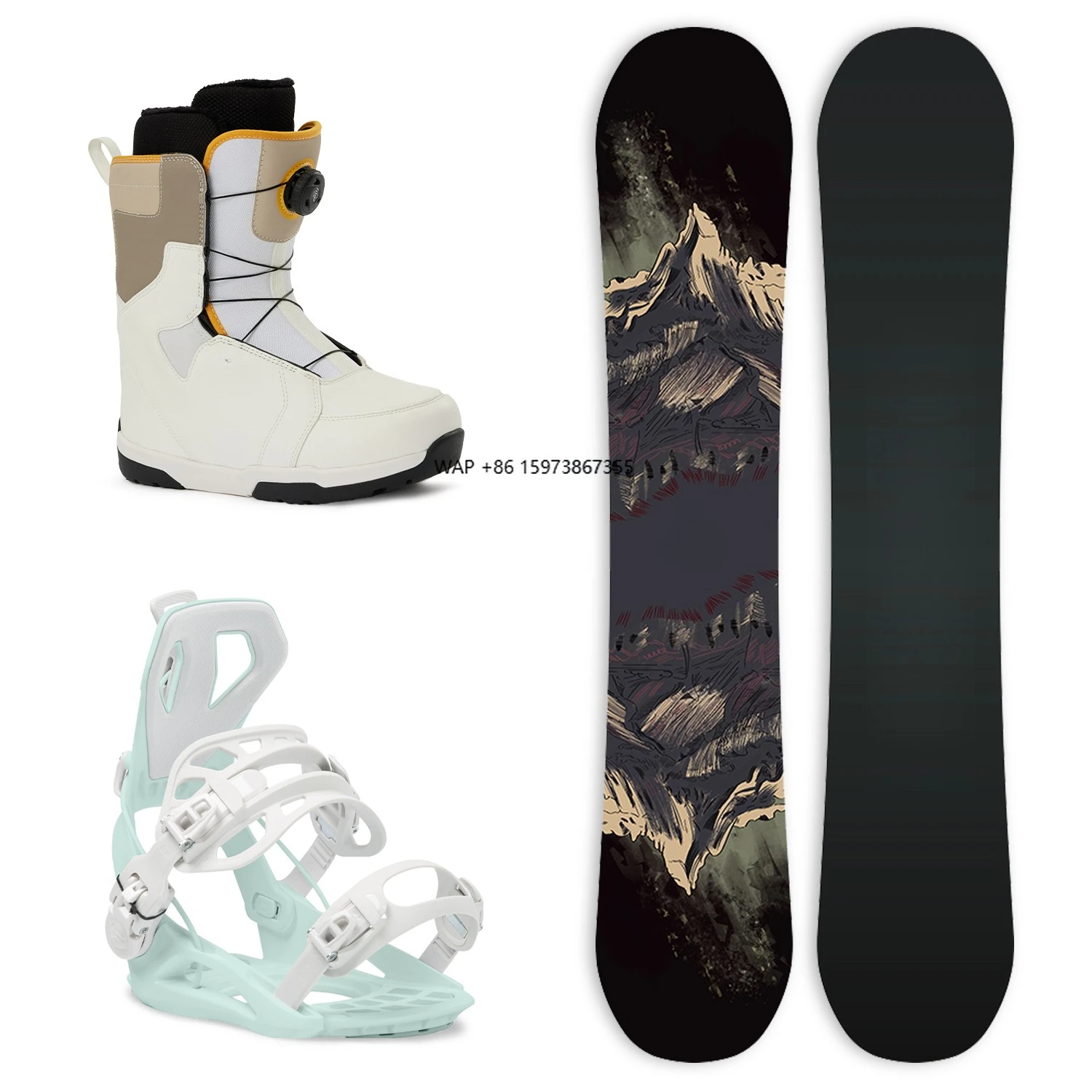XCMAN Paquete completo de snowboard para hombre Camber True Twin Snowboard tallado + fijaciones + botas para todo terreno, lo mejor para principiantes