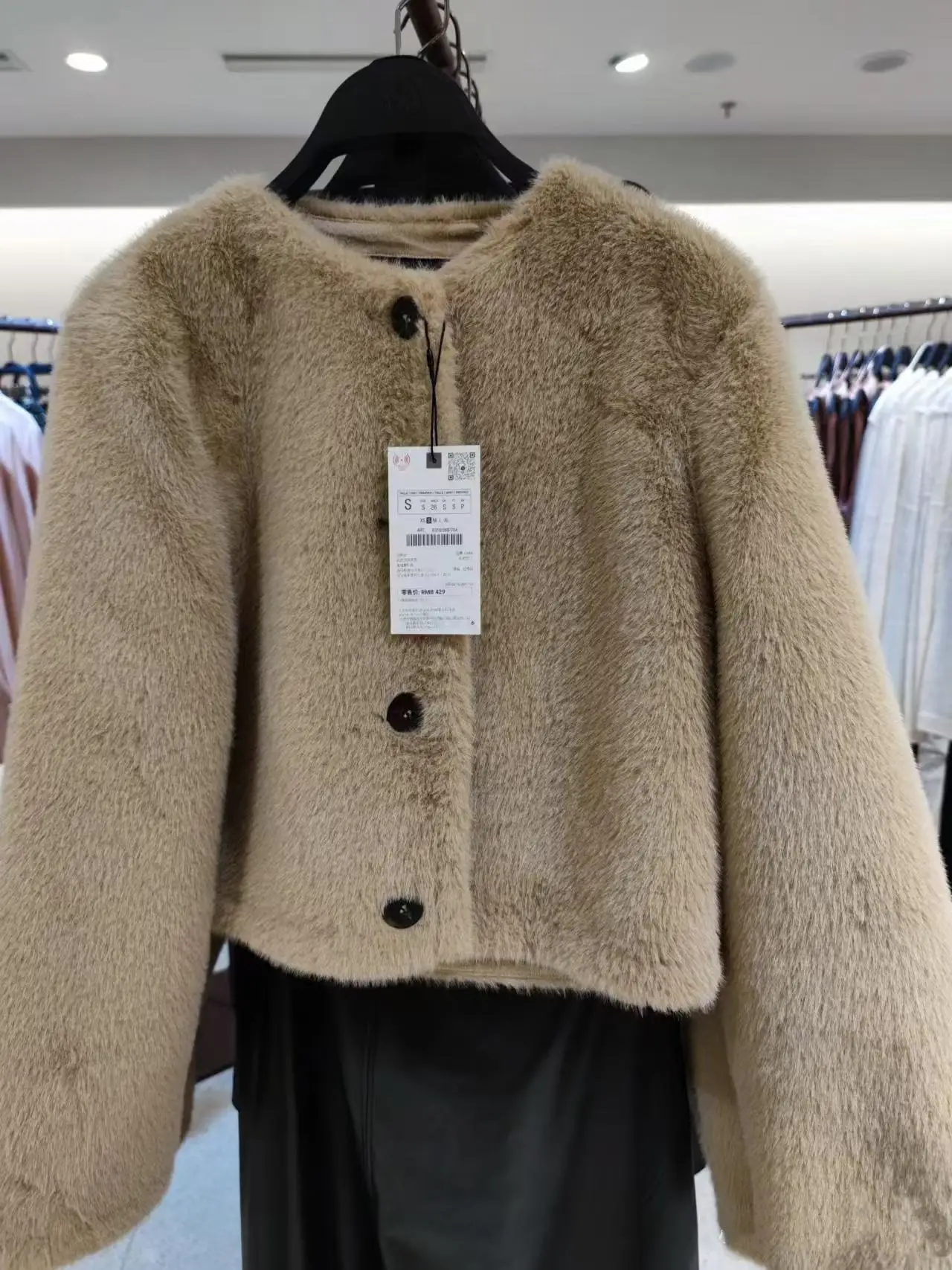 خريف شتاء جديد وصول المرأة تخفيف Sle ort Plu Jaet تأثير الفراء الاصطناعي ملابس خارجية الصبار تناسب طويلة Sve roun... #1