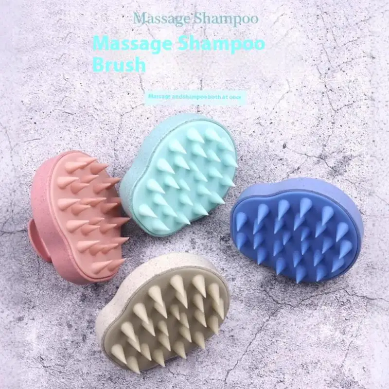 

Силиконовая щетка для шампуня, пшеничная солома, ручка из ТПЭ, массажная расческа для кожи головы, мягкая расческа для мытья волос, массажная щетка для шампуня для глубокой очистки кожи головы