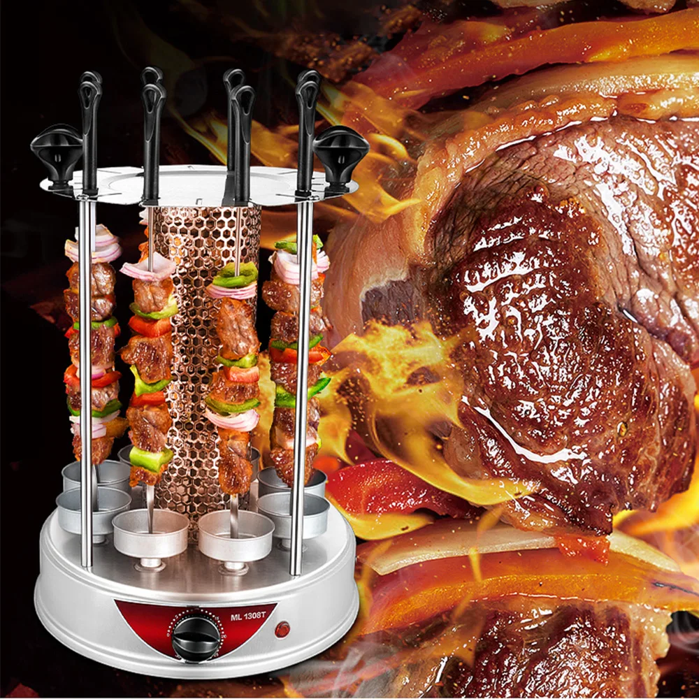 Commercial Electric Grill Smokeless Skewers Automatic Barbecue Rotating Electric Grill Timing Barbecue Machine