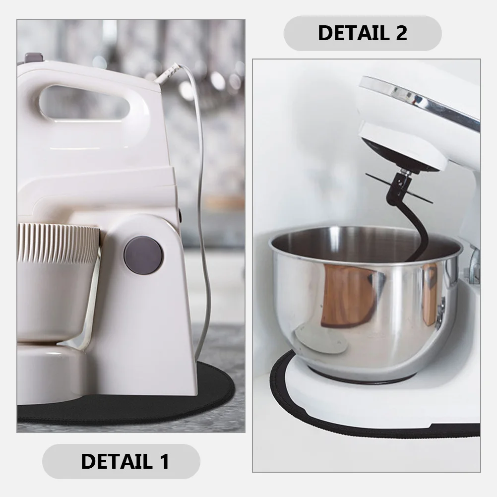 

2 Pcs Non-slip Mat Mixer Slider Sliding Rubber Mover Stand Base Kitchen Black Border