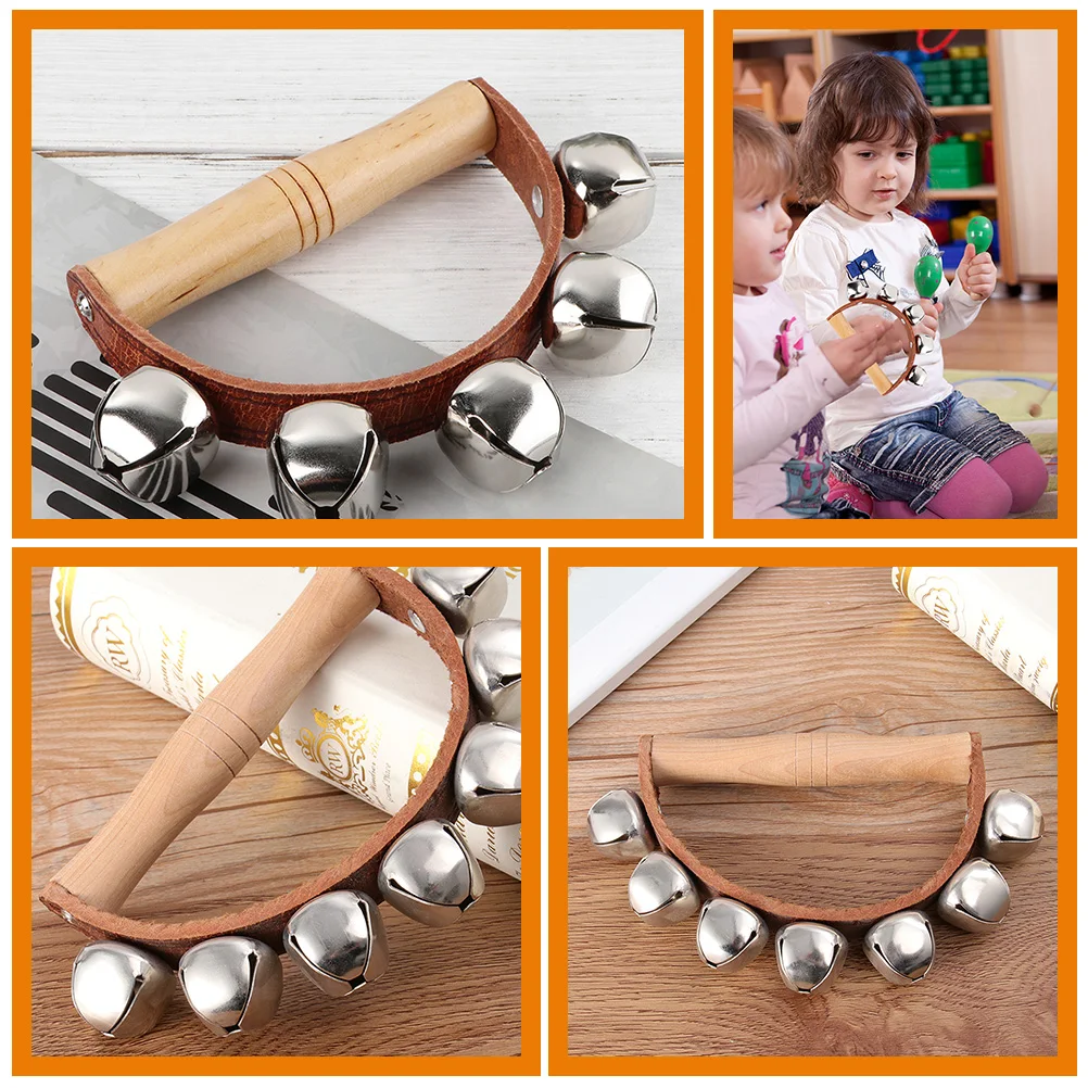 

2Pcs Hand Bell Toys Music Instruments Tambourine for Kids Percussion Toys Learning