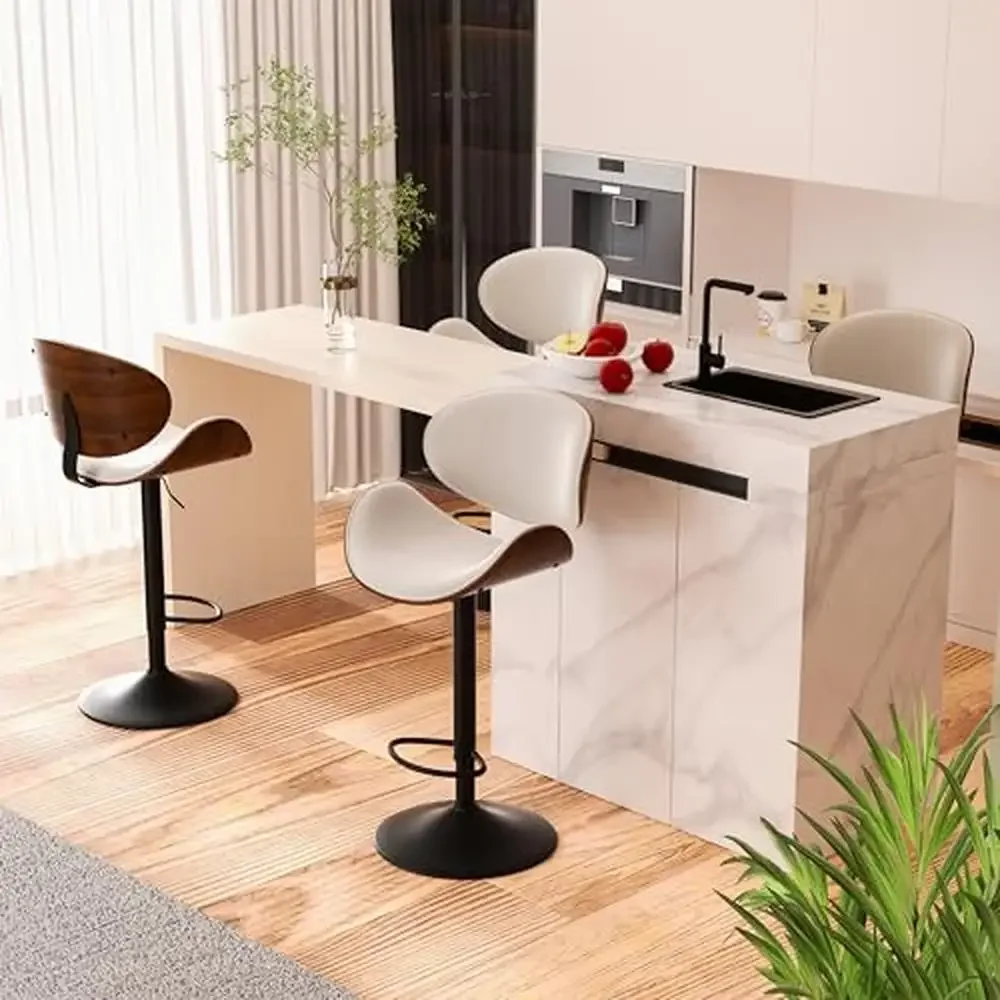 

Барные стулья с регулируемой высотой, 4 шт, с подставкой для ног