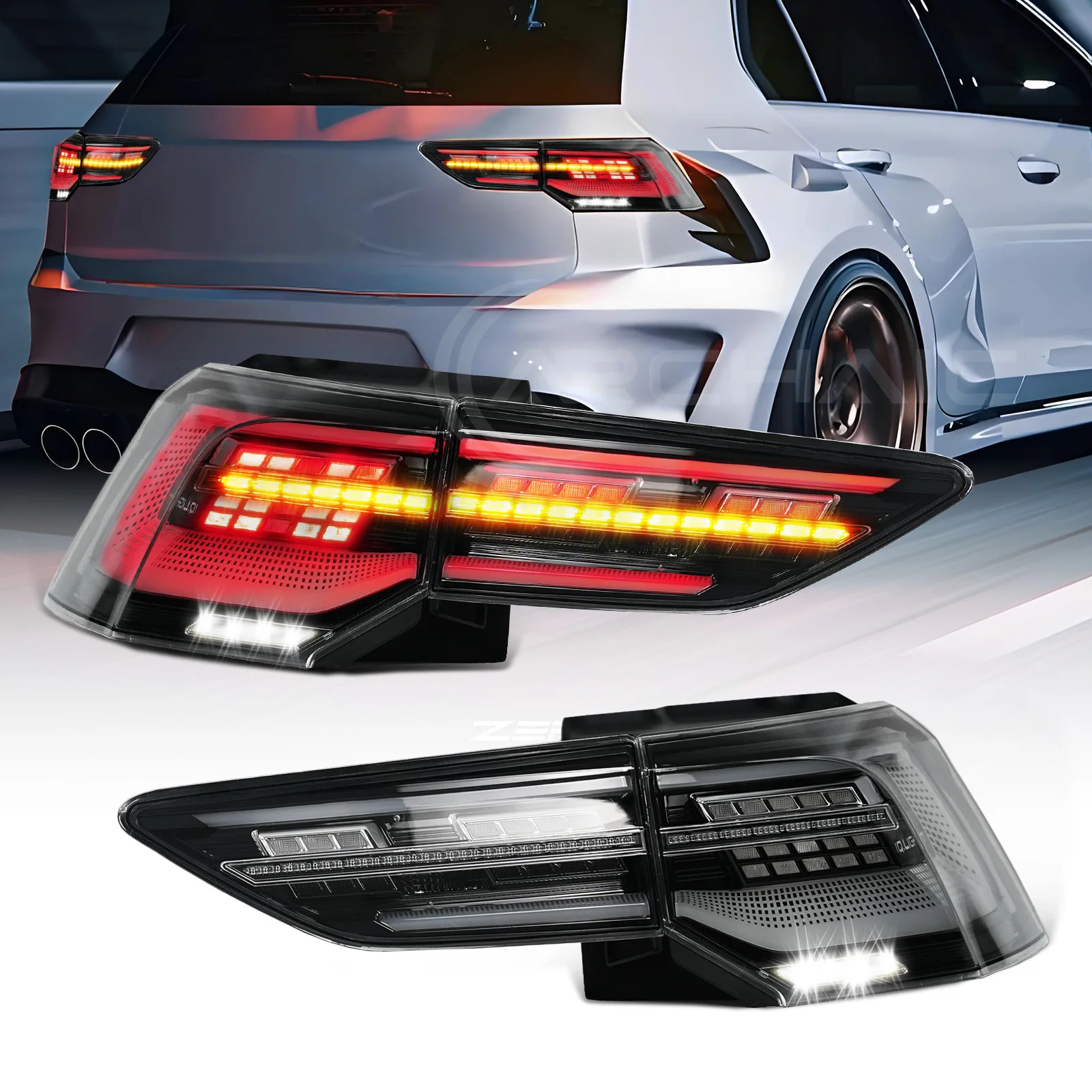

Retro New Design LED Taillight for VW MK8 Golf 8 with Sequential Turn Signals for 2020-2024
