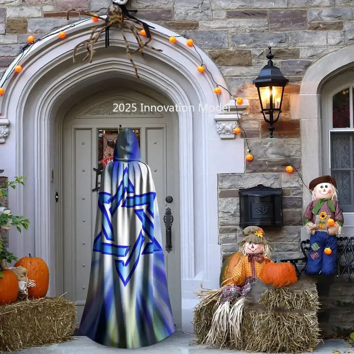 علم إسرائيل مقنعين عباءة البوليستر للجنسين الساحرة كيب زي للجنسين أزياء مصاص دماء زي الهالوين التأثيري #6