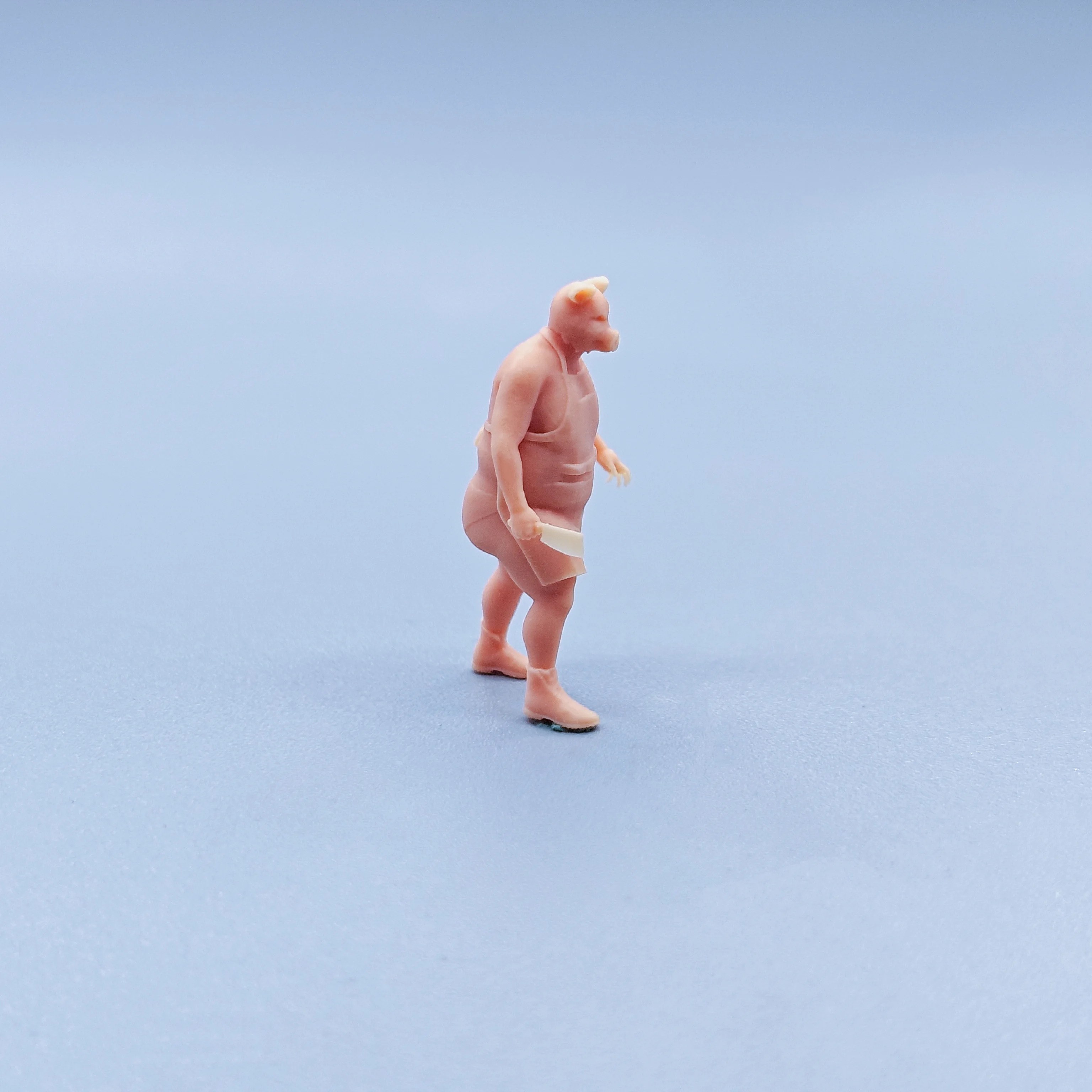 1/64 1/43 ตุ๊กตารุ่นเรซิ่นหัวหมู Butcher Unสี Miniatures Diorama มือวาด C304