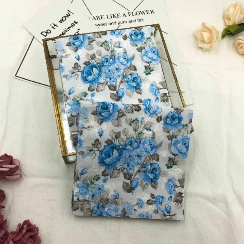 Colourful Napkins Printed Square Paper Napkins Restaurant Floral Facial Tissue Hotel Wedding Table Setting Pure Wood Pulp Paper