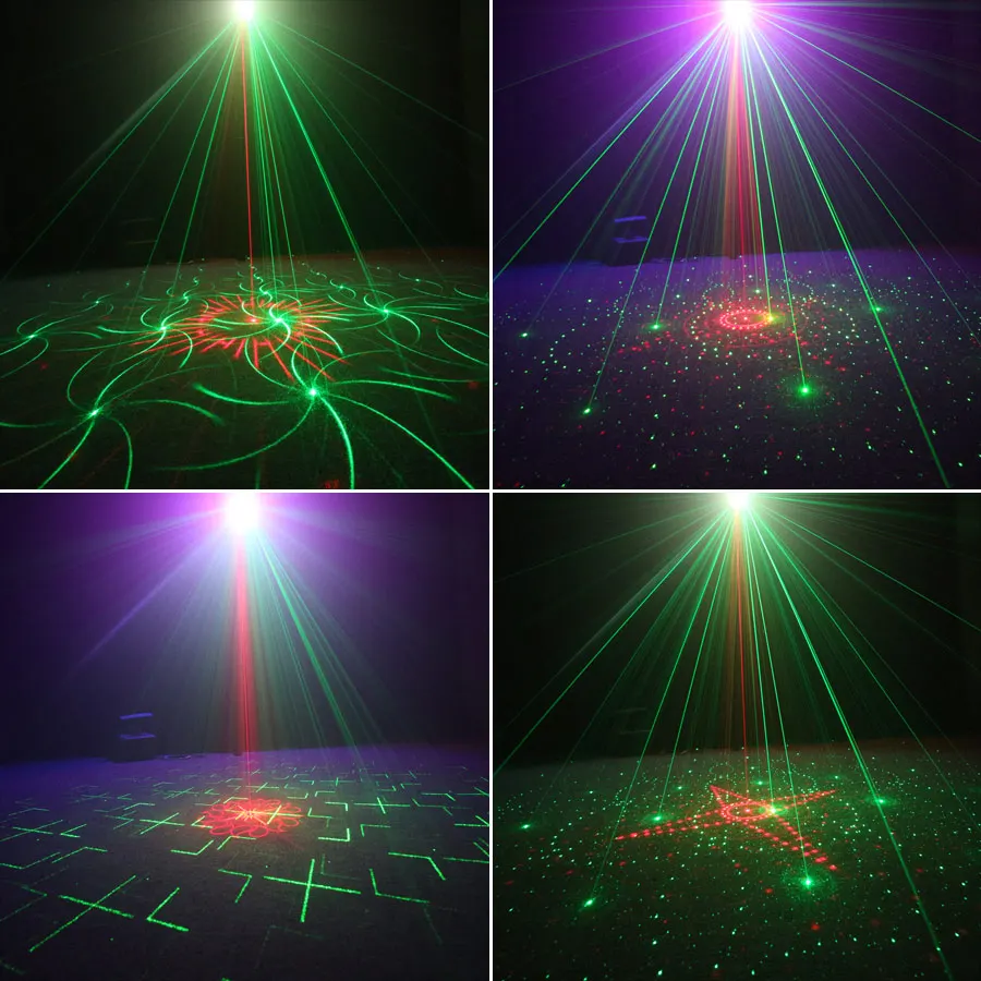 3IN1 6 Lens DJ RGB Party UV LED Disco Light R&G Laser Projector 60 Patterns Home Dance Christmas Birthday Stage Effect Lamp R8