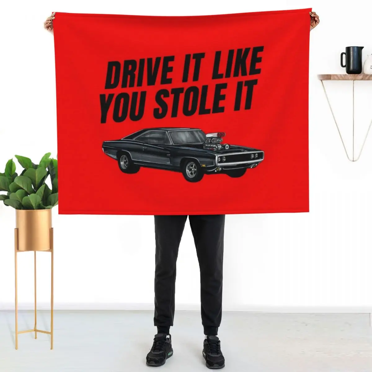

Drive it like you stole it { fast and furious Dom's Charger } Throw Blanket Summer Cool Breathable Blanket for Sleeping