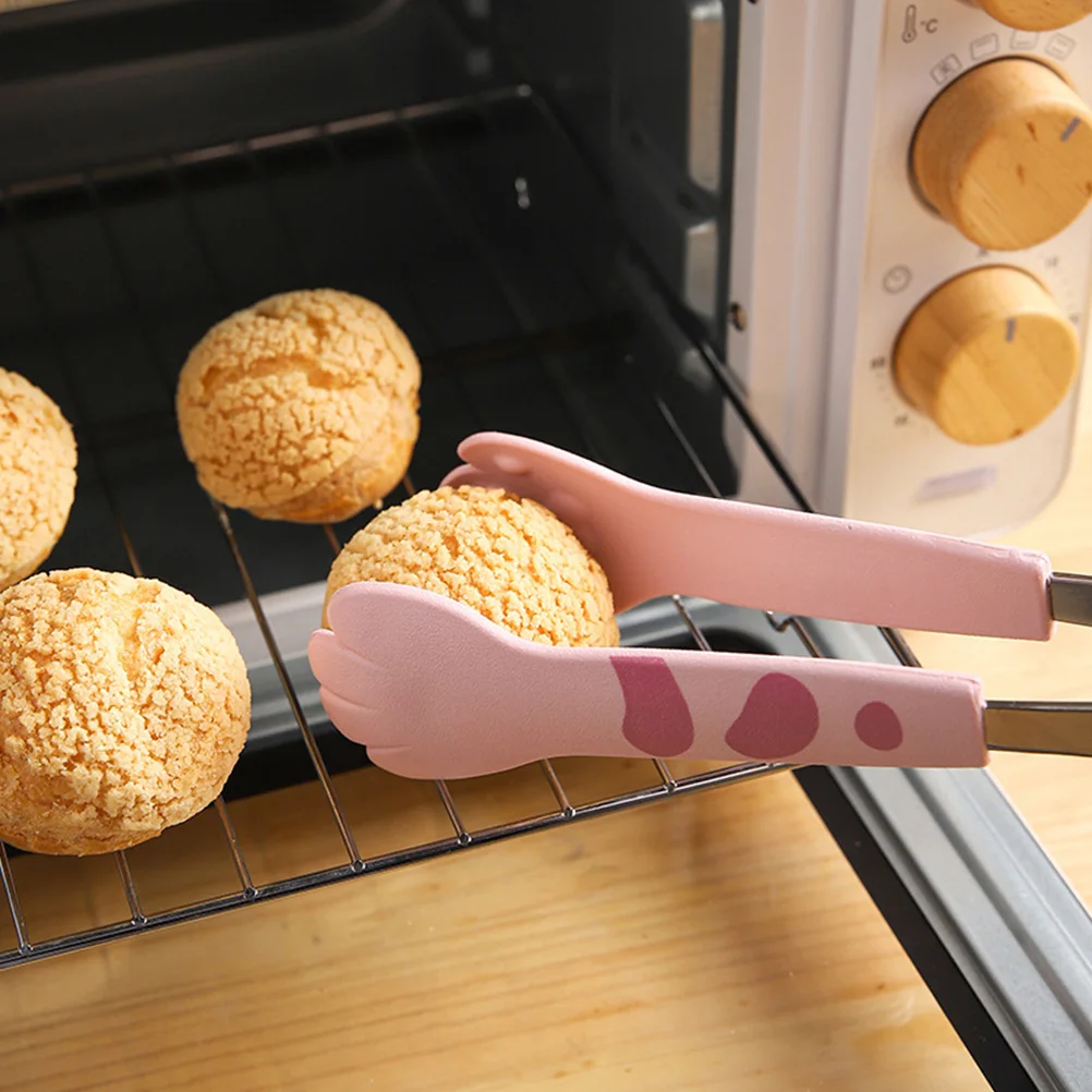 

Cat Claw Salad Tongs Stainless Steel Baking Clip Multi-purpose Food Serving Clamp Paw Design Thick for Kitchen Picnic