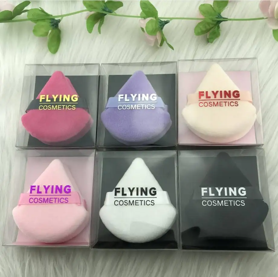 100sets Private Label Wholesale Cosmetic Puff For Beauty Multi colors Triangle Beauty Sponge Cotton Powder Puff