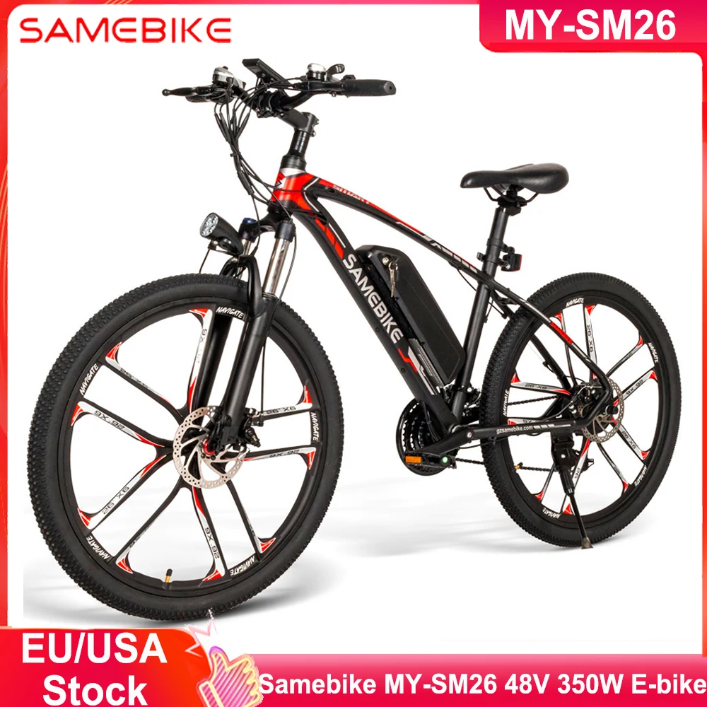 

EU/USA Stock Samebike MY-SM26 26Inch Electric Bicycle 350W 48V 8AH Max 30km/h Three Mode Pedal Moped Pure Electric Bike