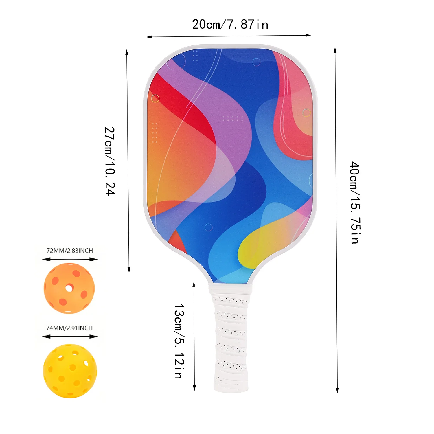 مضرب كرة المخلل من ألياف الكربون، لون مطبوع، لون خالص، شجرة المخلل المصنوعة من الألياف الزجاجية، مضرب تنس خاص، أبيض نقي