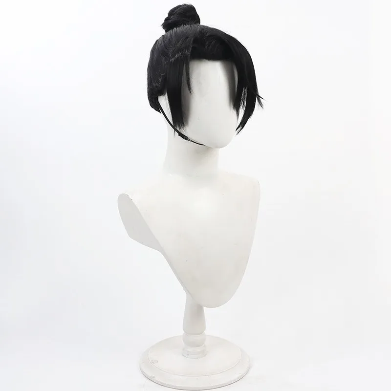 Code Name Falcon Huo Qubing cosplay wig black side part integrated bun teased roots Halloween gift