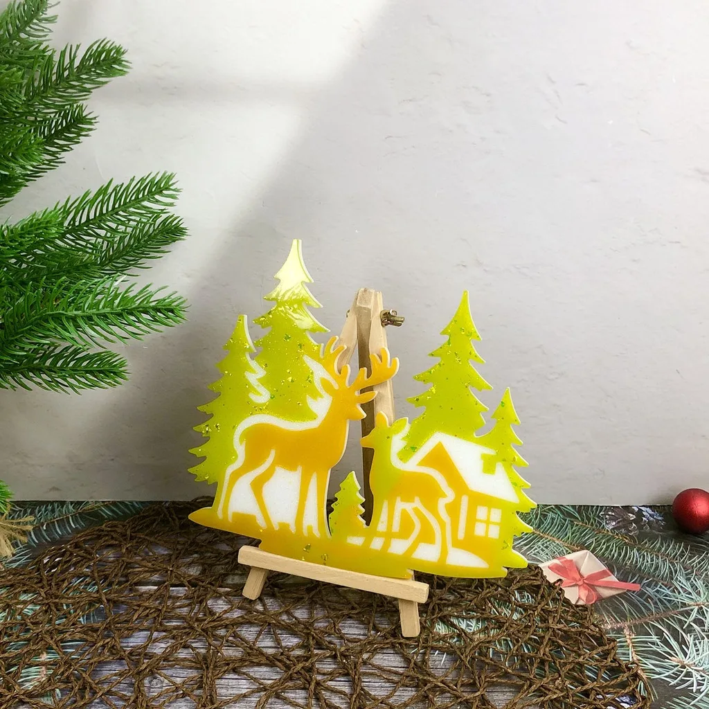Diy Casting Mold Flexible Plaster Craft Mold Christmas Decorative Mold Christmas For Wall Decor Handcraft Classes Tabletop