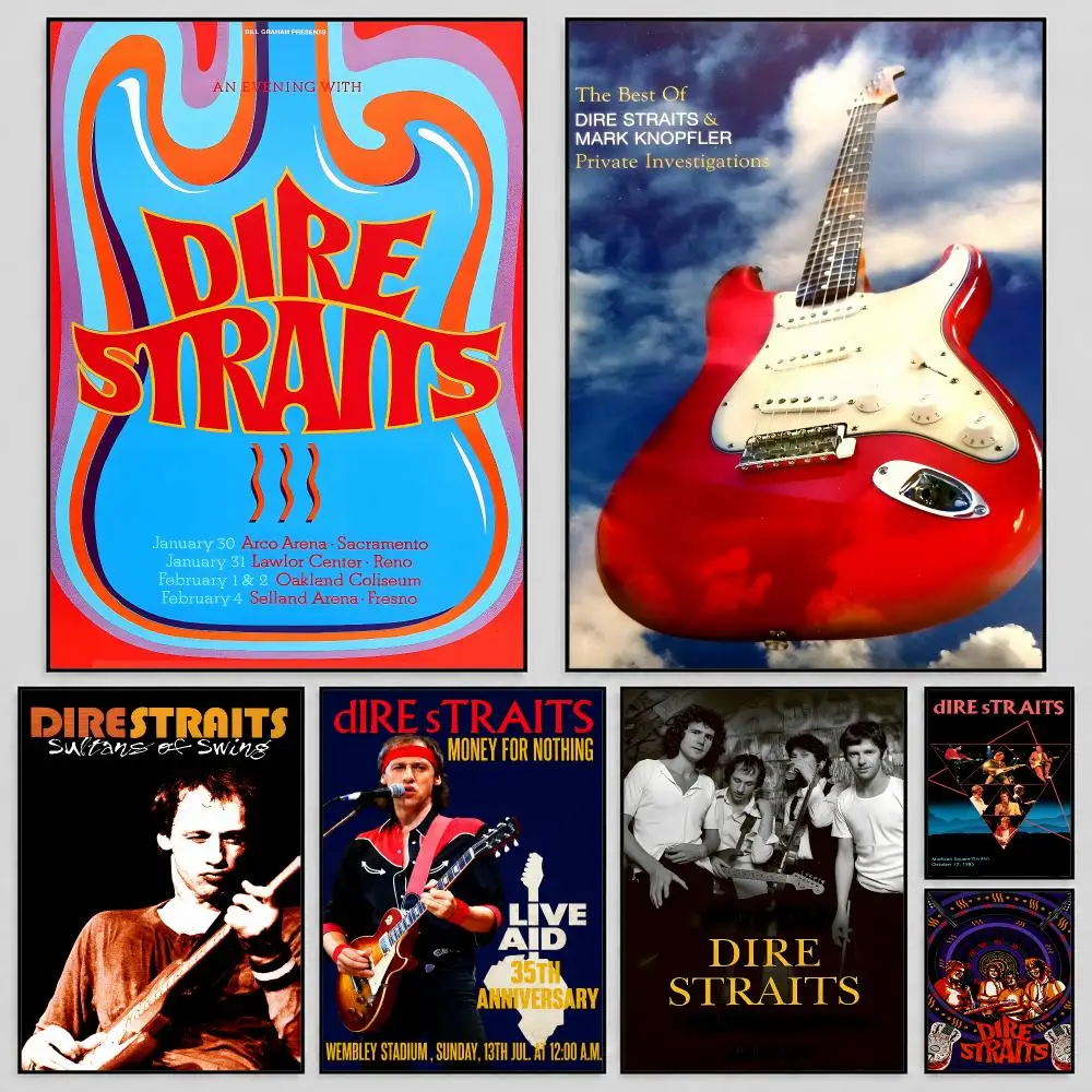 Band Dire Straits Brothers In Arms Poster Self Adhesive PP Wall Art HD Gaming Room Bedroom Living Room Decor Apartment Gift