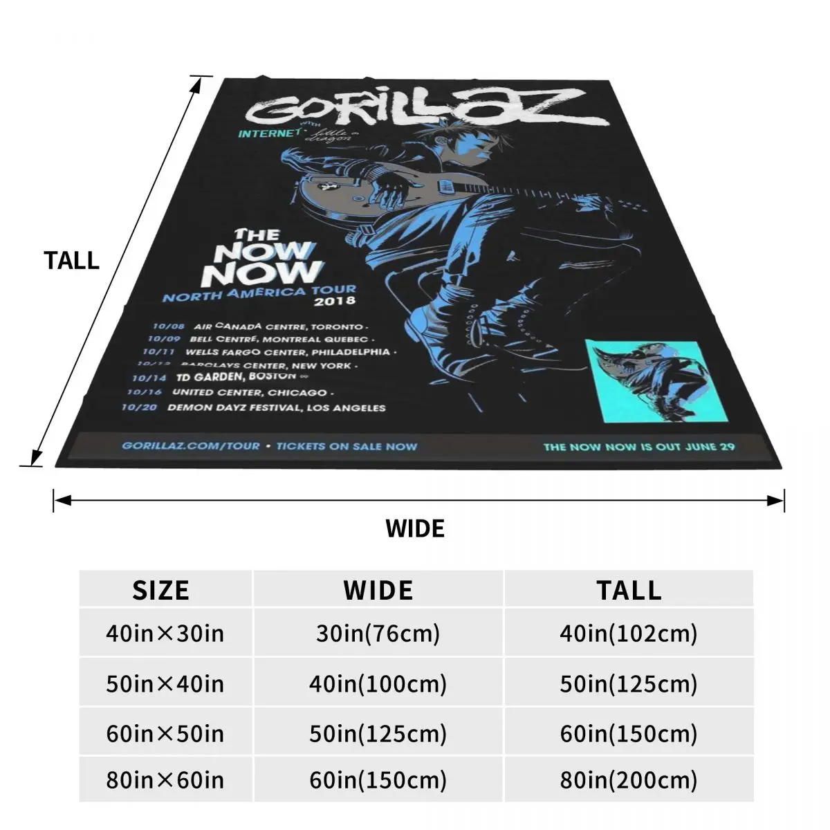 Limited Rock Band Gorillaz Print Blankets Flannel Sofa Throw Blanket Multi-function for Couch Bedding Throws Bedspread Quilt