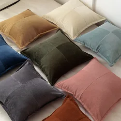 Plush Corduroy Cushion Cover Solid Color Throw Pillow Covers Decorative 60x60 50x50cm Nordic Modern Living Room Sofa Home Decor